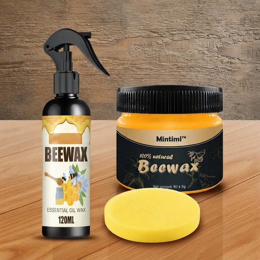 Complete Beeswax Wood Restoration Kit | Spray + Beeswax Wax + Sponge