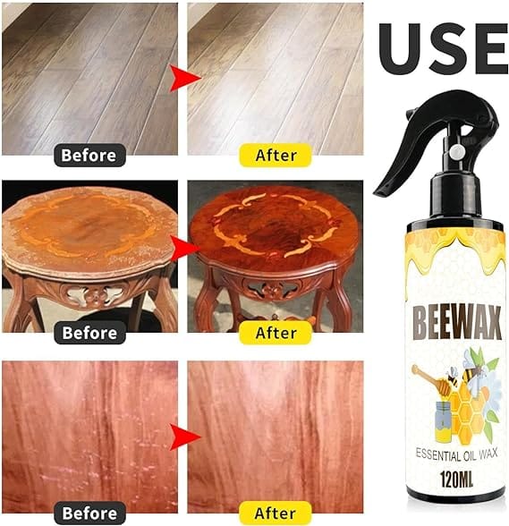 Complete Beeswax Wood Restoration Kit | Spray + Beeswax Wax + Sponge