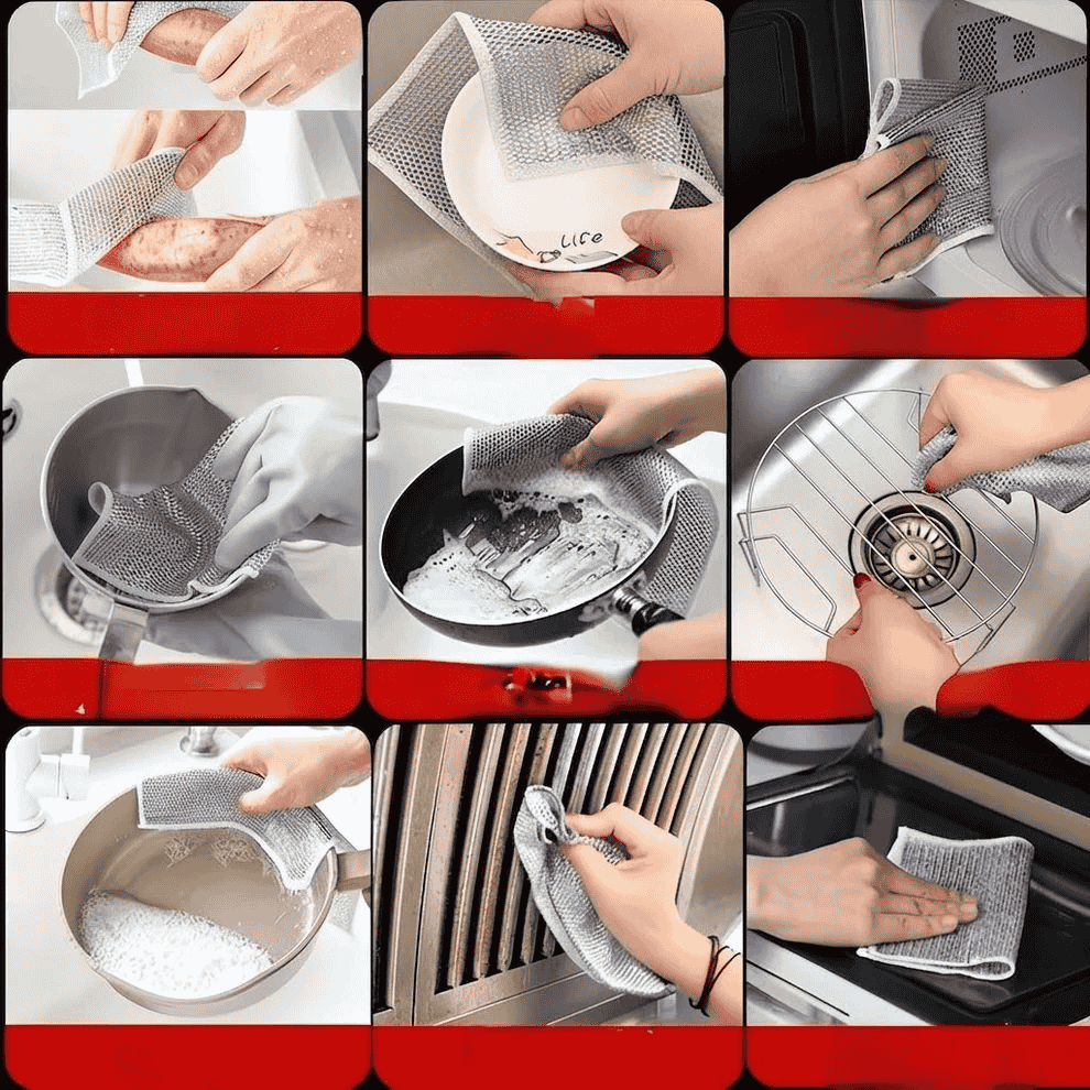 Combo Deal – 100 PCS Disposable Food Cover Plastic Bags with FREE 2 Pcs Metal Wire Cleaning Scrubs